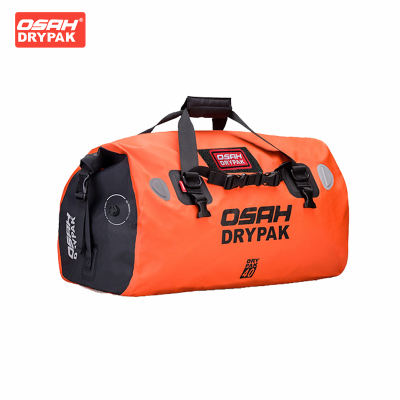 Motorcycle Gear Warehouse - Osah 40L/60L เป้สะพายหลังใบใหญ่ท้ายรถจักรยานยนต์ความจุขนาดใหญ่กันน้ำทนทานเดินทางกลางแจ้งท่องเที่ยวสีส้มอเนกประสงค์