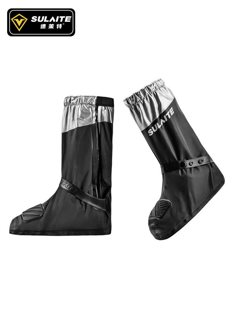 Motorcycle Gear Boots - Sulaite รองเท้าบูทหน้าฝนขี่มอเตอร์ไซค์กันน้ำถุงหุ้มรองเท้าสะท้อนแสง, อุปกรณ์ป้องกันป้องกันรองเท้าขี่จักรยานใช้ซ้ำได้