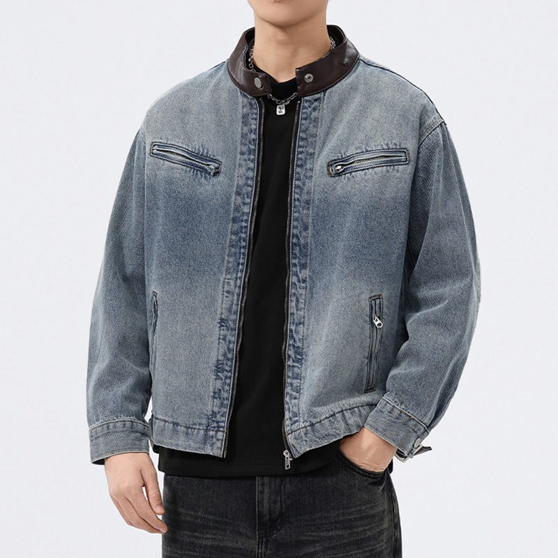 เสื้อแจ็คเก็ตยีนส์คอปกหนังผู้ช - Motorcycle Gear Jeans บทวิจารณ์และราคา