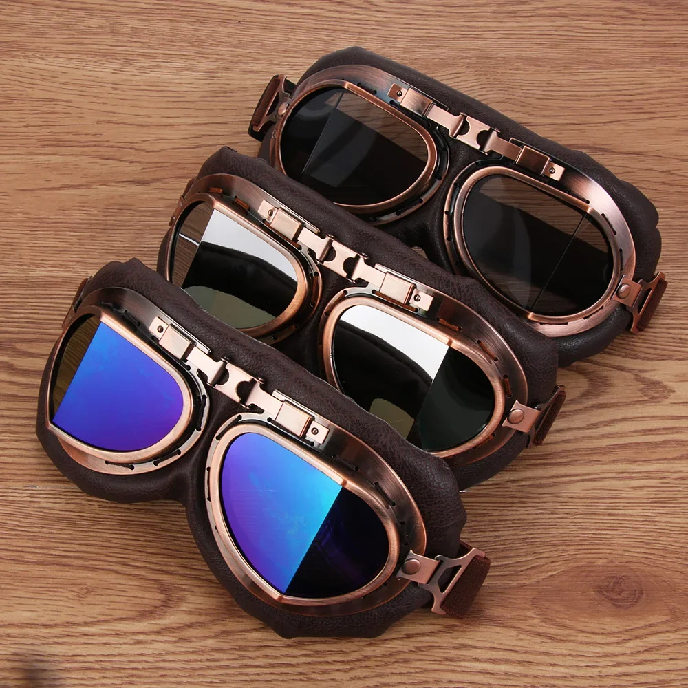 แว่นตากันฝุ่นสไตล์นักบินย้อนยุ - Motorcycle Gear Used บทวิจารณ์และราคา