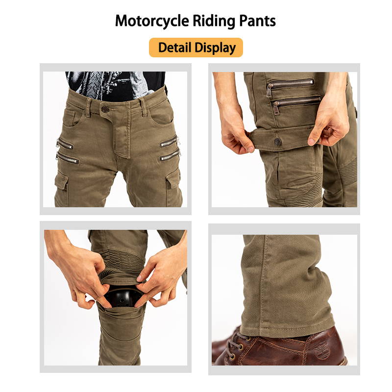 กางเกงยีนส์ทรงสลิมฟิตแบบมีซิปส - Motorcycle Gear Jeans บทวิจารณ์และราคา