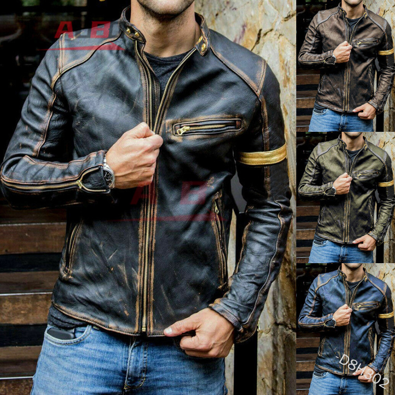 เสื้อแจ็คเก็ตหนังสไตล์เรโทรสำห - Motorcycle Gear Used บทวิจารณ์และราคา