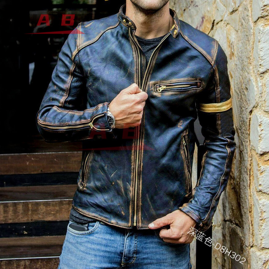 เสื้อแจ็คเก็ตหนังสไตล์เรโทรสำห - Motorcycle Gear Used บทวิจารณ์และราคา